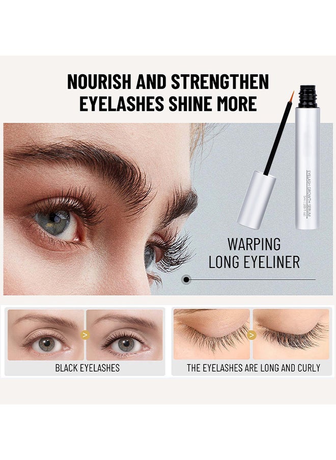 Advanced Eyelash Growth Serum 5ml, Eyelash Enhancing Serum, Appearance of Longer and Thicker Eyelashes, Enhances and Protect Against Breakage, Improving Flexibility