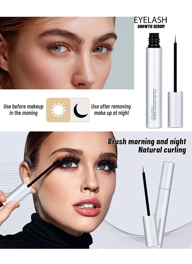 Advanced Eyelash Growth Serum 5ml, Eyelash Enhancing Serum, Appearance of Longer and Thicker Eyelashes, Enhances and Protect Against Breakage, Improving Flexibility