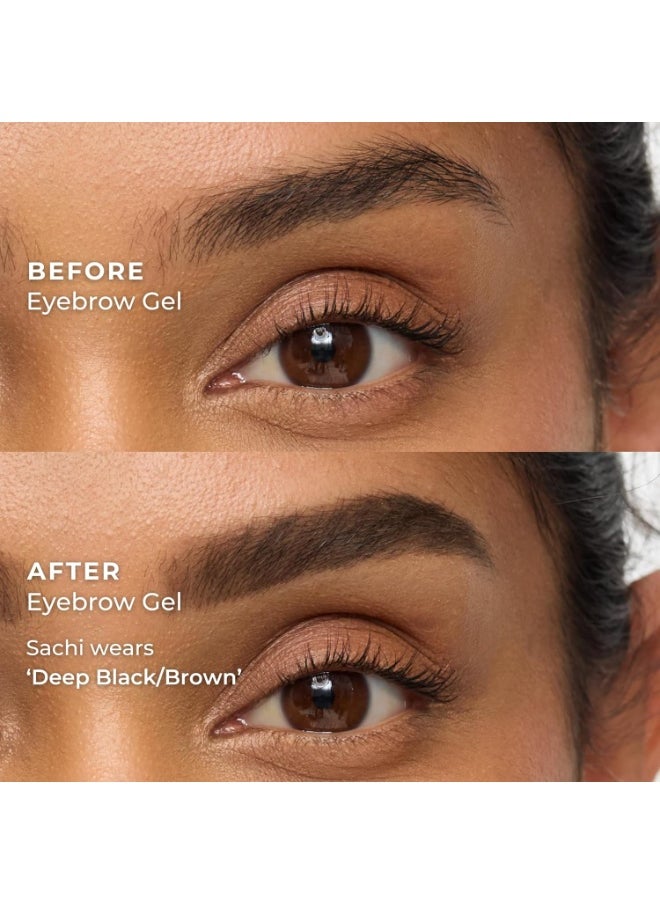 WUNDERBROW Eyebrow Gel, Waterproof, Smudgeproof, Lasts for Days, Shade: Deep Black/Brown, Vegan and Cruelty-Free