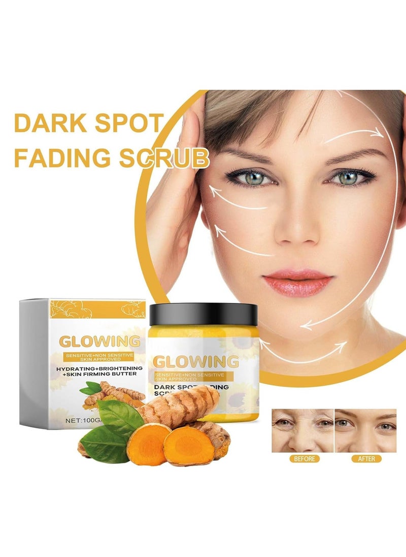 Turmeric Skincare Set - Glow Skincare Set Turmeric Glow Face Wash Face Cream and Turmeric Glow Scrub Skin Firming Natural Exfoliation Hydration