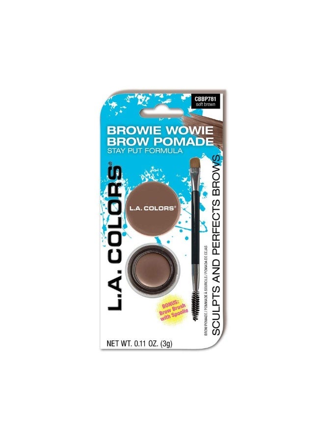 L.A. COLORS Browie Wowie Brow Pomade (carded), Soft Brown CBBP781A