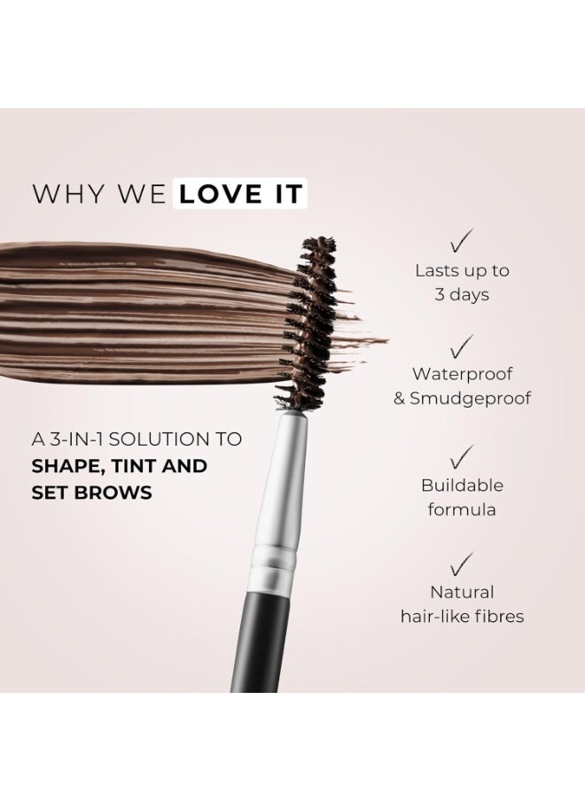 WUNDERBROW Eyebrow Gel, Waterproof, Smudgeproof, Lasts for Days, Shade: Jet Black, Vegan and Cruelty-Free