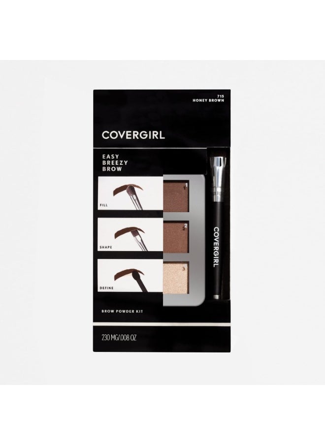 COVERGIRL Easy Breezy Brow Powder Kit, Honey Brown (packaging may vary) (Pack of 3)