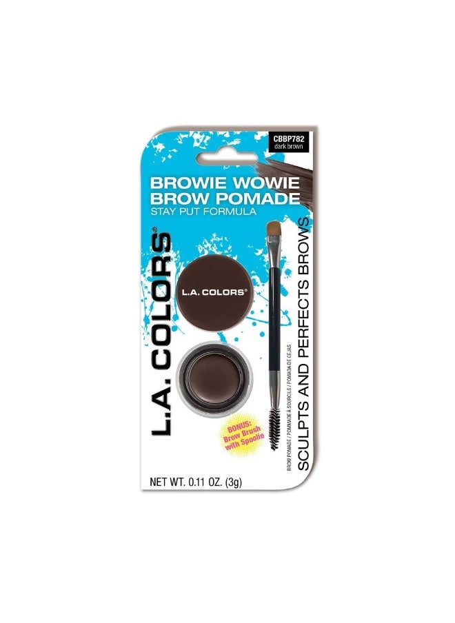 L.A. COLORS Browie Wowie Brow Pomade (carded), Dark Brown CBBP782A