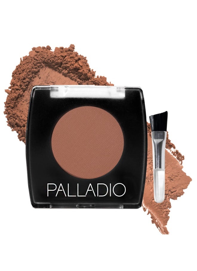 Palladio Brow Powder for Eyebrows, Soft and Natural Eyebrow Powder with Jojoba Oil & Shea Butter, Helps Enhance & Define Brows, Compact Size for Purse or Travel, Includes Applicator Brush, Auburn