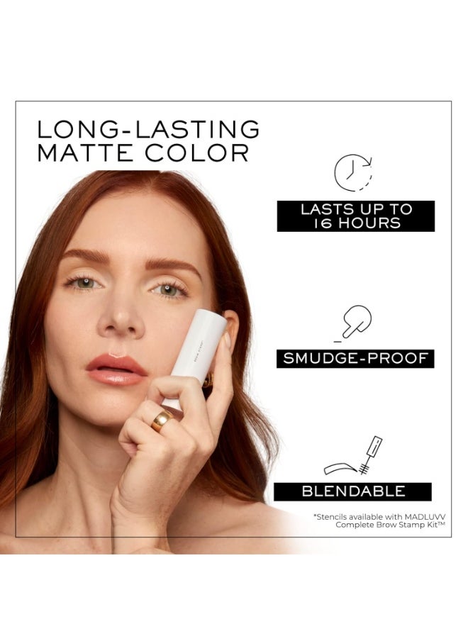 MADLUVV Brow Stamp Refill* - Color Stamp for Brows & Root Touch Up for Women & Men, Instantly Conceal Hair Loss, Grey Hair, Thinning Hair with Stain-Proof/Smudge-Proof Powder Formula (Brunette)