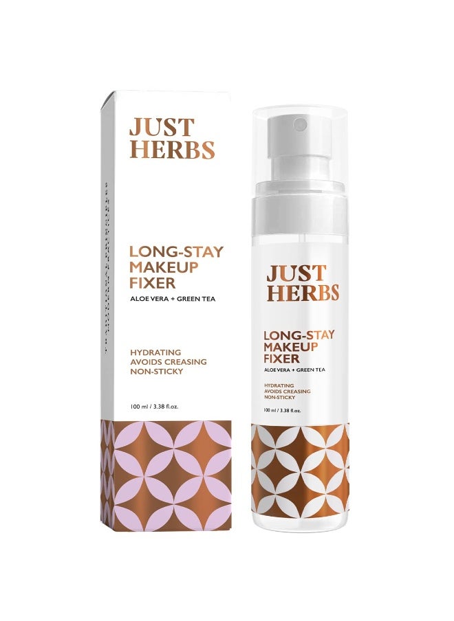 Long Stay Non Sticky Makeup Fixer, Setting Spray for Face Makeup with Aloevera and Green Tea 100 ml