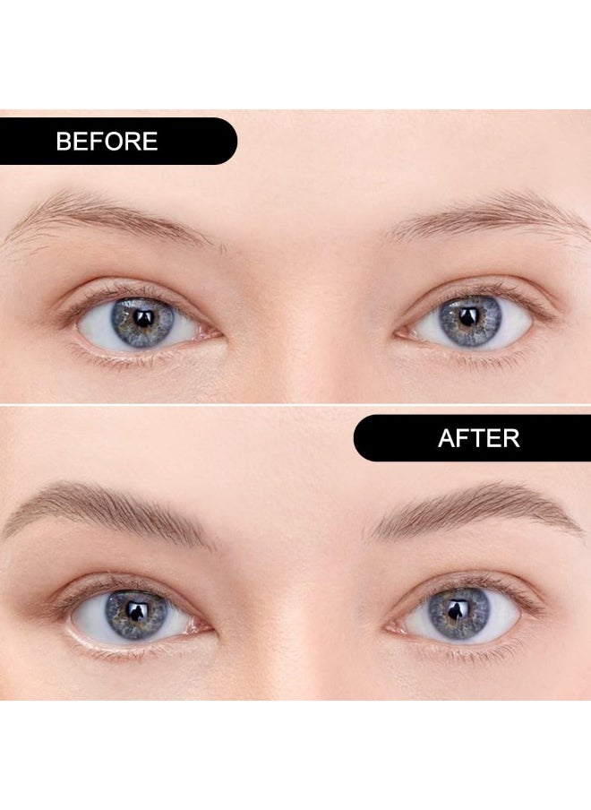 Brow Powder Kit,Long-Lasting Waterproof Two Colors Brow Filler Get Full Defined Natural Brows,Eyebrow Contour Palette with Double-ended Eyebrow Brush,sombra para cejas - Dark Brown+Grey