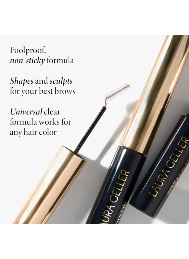 LAURA GELLER NEW YORK Sculpt-n-Stay Clear Brow Gel - Eyebrow Setting Gel - Shapes and Sculpts - Non-Sticky Formula