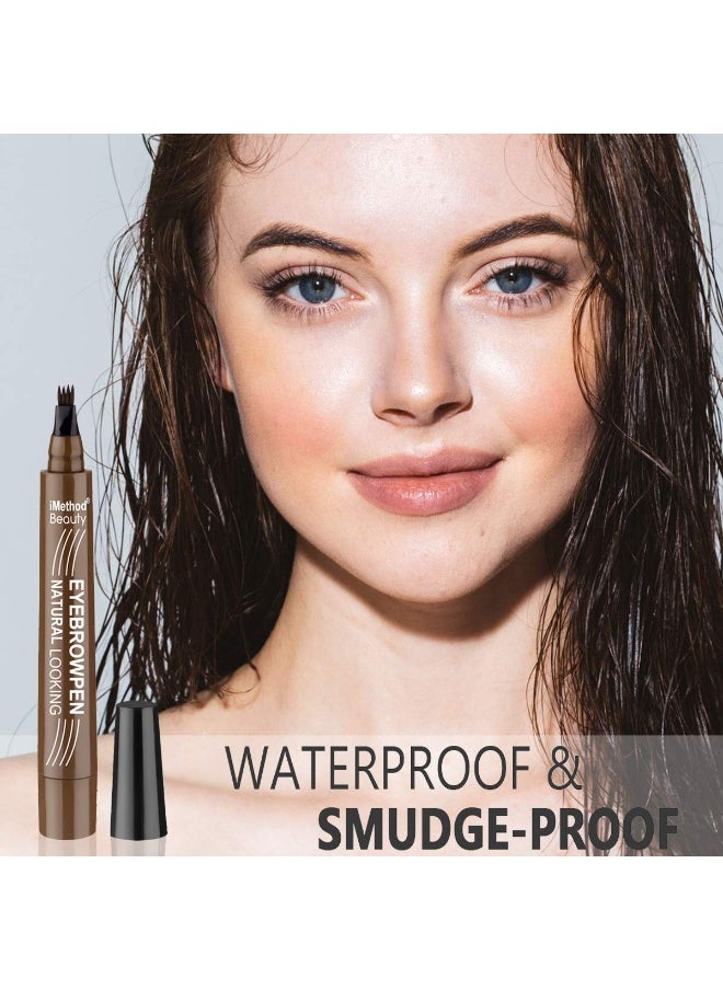 Eyebrow Pen - iMethod Upgrade Eyebrow TattooPen, Eyebrow Makeup, Long Lasting, Waterproof and Smudge-proof, Dark Grey