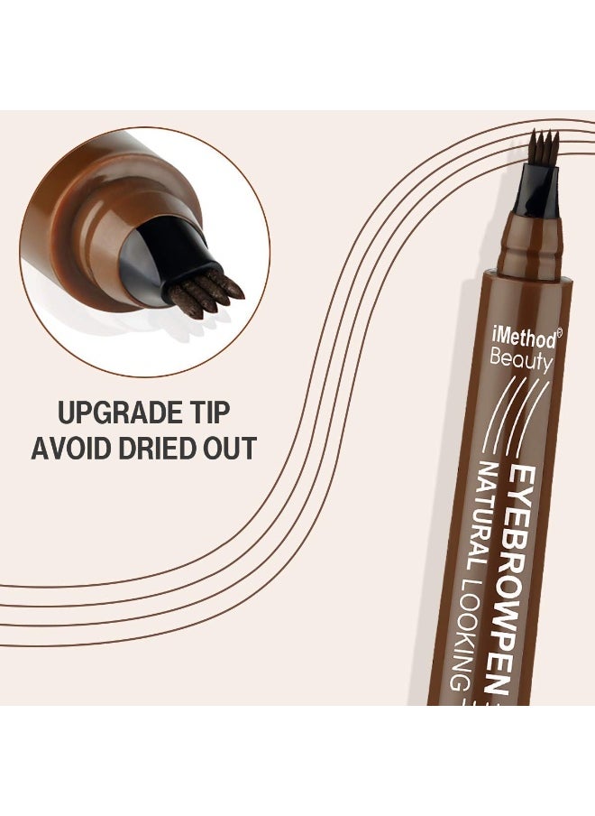Eyebrow Pen - iMethod Upgrade Eyebrow TattooPen, Eyebrow Makeup, Long Lasting, Waterproof and Smudge-proof, Dark Grey