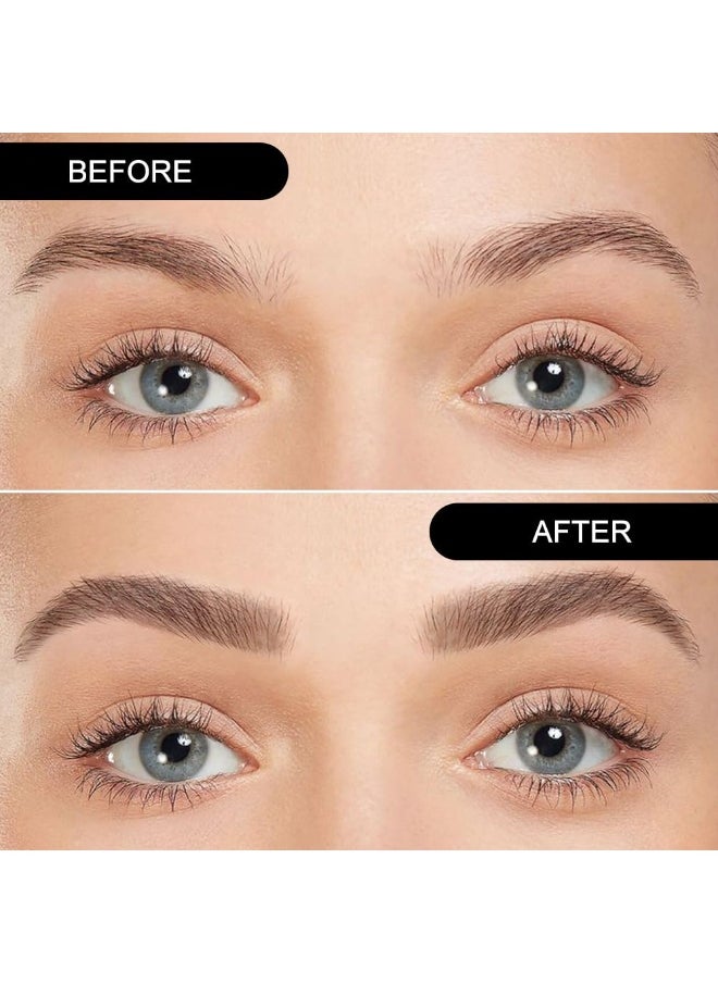 Eyebrow Powder Medium Brown Kit,Eye Brow Powder for Women Long-Lasting Waterproof Two Colors Brow Filler Get Full Defined Natural Brows,Eye Brow Contour Palette with Double-ended Eyebrow Brush Dark Brown+Light Brown