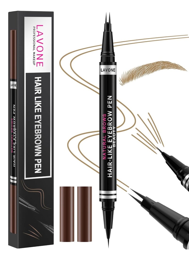 Eyebrow Pencil, 2-in-1 Waterproof Eyebrow Pen, with 2 Tip Microblading Eyebrow Pencil and Ultra-Precise Brow Pencil, with Eyebrow Brush, Eyebrow Pencils for Women, Natural Hair-Like Brows - Blonde