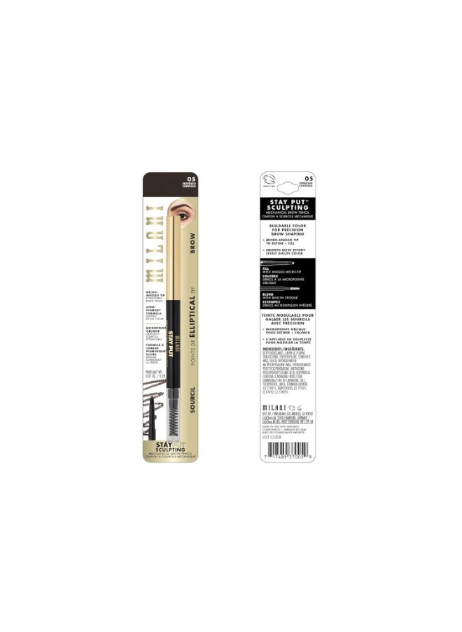 Milani Stay Put Brow Sculpting Mechanical Pencil - Espresso (0.01 Ounce) Cruelty-Free Long-Lasting Eyebrow Pencil that Defines and Shapes Brows