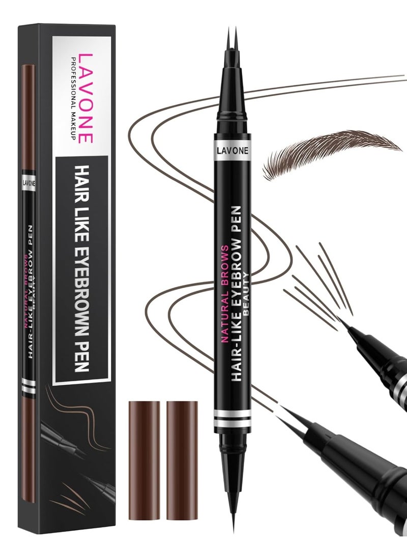 Eyebrow Pencil, 2-in-1 Waterproof Eyebrow Pen, with 2 Tip Microblading Eyebrow Pencil and Ultra-Precise Brow Pencil, with Eyebrow Brush, Eyebrow Pencils for Women, Natural Hair-Like Brows-Medium Brown