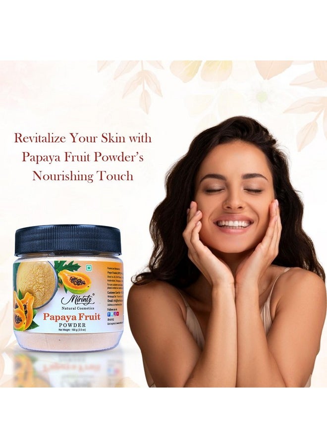 Mirintz 100% Natural Papaya Powder for Skincare | (3.5 Oz) Herbal Natural Fruit Powder for Cosmetics - Face & Skin | Dried Papaya Powder Mix for Papaya Cream | Fruit Fresh Powder for Glowing Skin