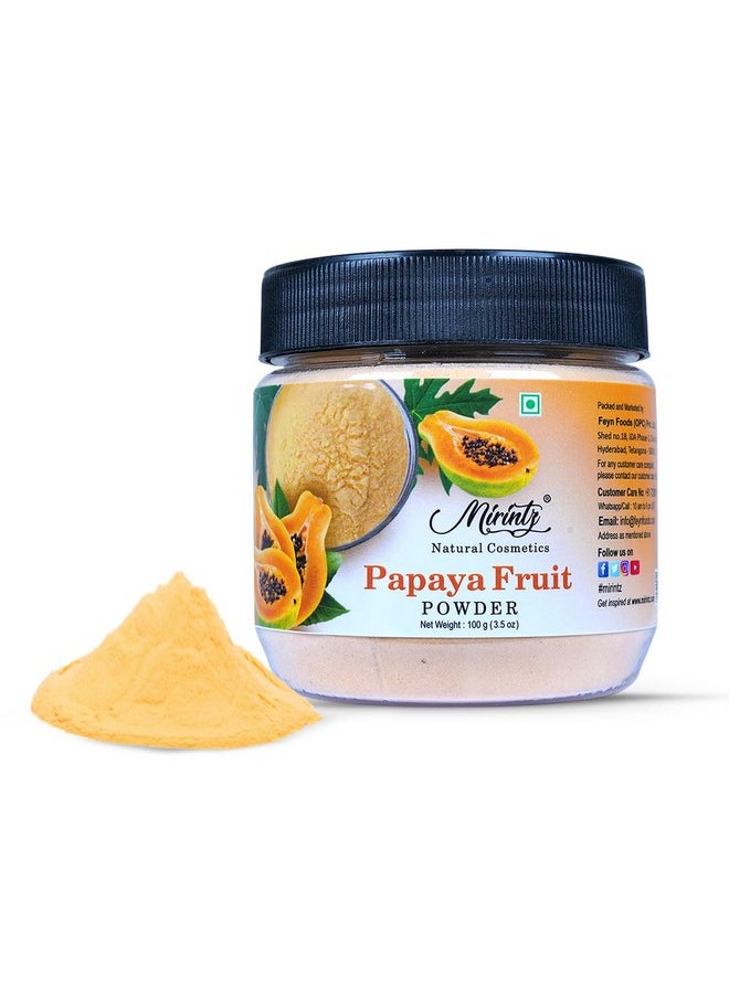 Mirintz 100% Natural Papaya Powder for Skincare | (3.5 Oz) Herbal Natural Fruit Powder for Cosmetics - Face & Skin | Dried Papaya Powder Mix for Papaya Cream | Fruit Fresh Powder for Glowing Skin