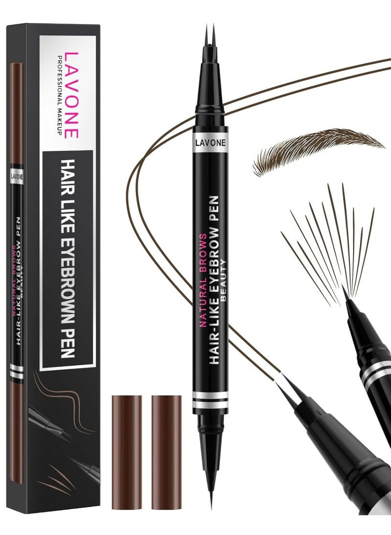 Eyebrow Pencil, 2-in-1 Waterproof Eyebrow Pen, with 2 Tip Microblading Eyebrow Pencil and Ultra-Precise Brow Pencil, with Eyebrow Brush, Eyebrow Pencils for Women, Natural Hair-Like Brows - Ash Brown