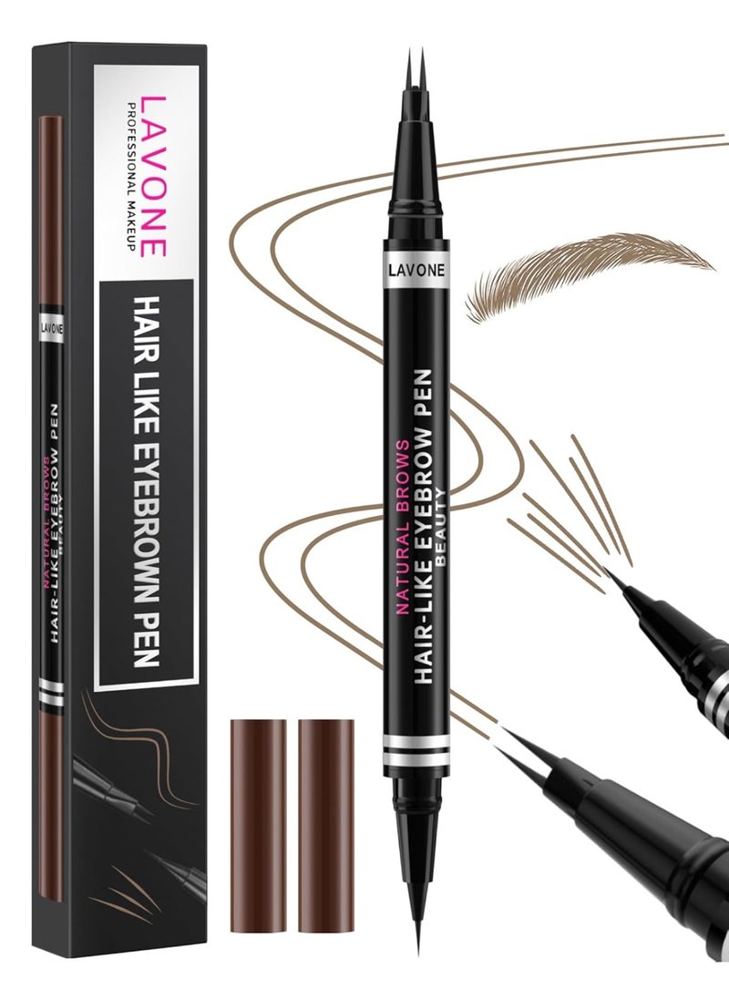 Eyebrow Pencil, 2-in-1 Waterproof Eyebrow Pen, with 2 Tip Microblading Eyebrow Pencil and Ultra-Precise Brow Pencil, with Eyebrow Brush, Eyebrow Pencils for Women, Natural Hair-Like Brows - Taupe