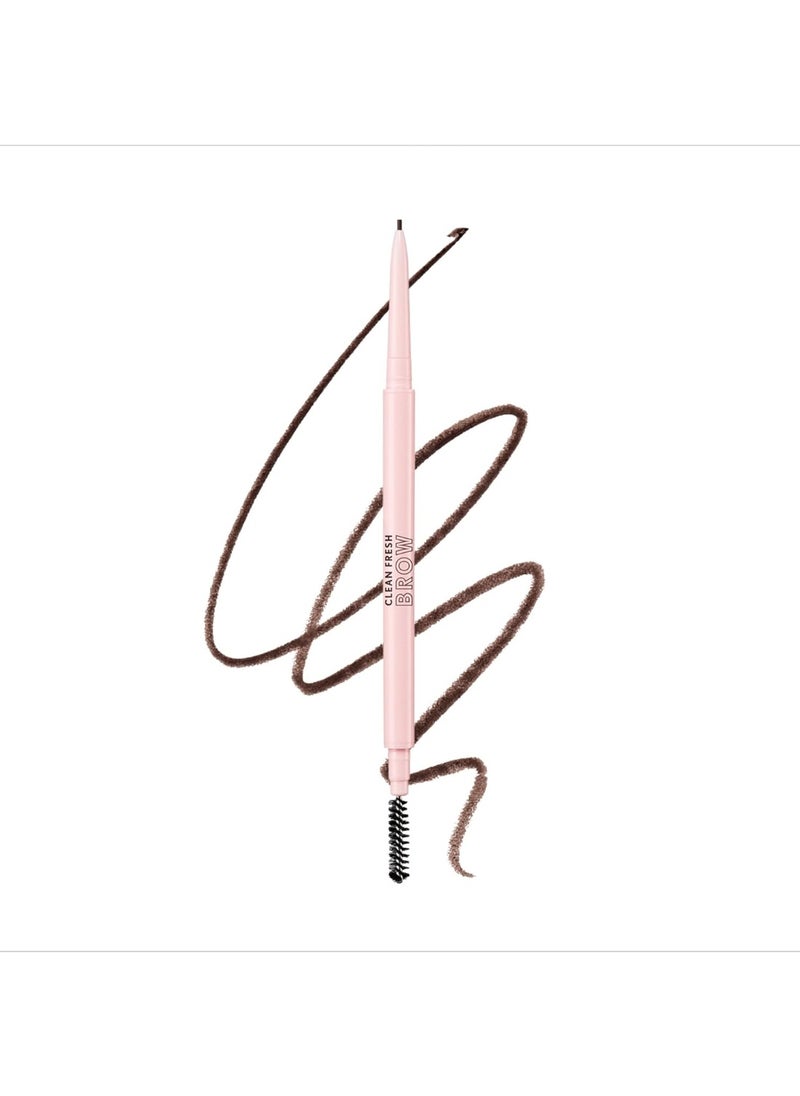 Covergirl Clean Fresh Brow Nano, 600 Dark Brown, Eyebrow Pencil, Ultra-Precise Tip, Waterproof, Transfer-Resistant, Built-In Spoolie, Vegan Formula, 0.001oz