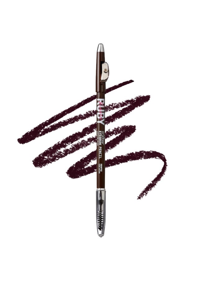 Ruby Kisses GoBrow Eyebrow Pencil, Sharpenable, Longwear, Long Lasting Eyebrow Wooden Pencil for Natural-Looking Brows 3 PACK (Dark Brown)