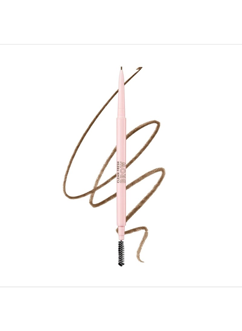 Covergirl Clean Fresh Brow Nano, 400 Soft Brown, Eyebrow Pencil, Ultra-Precise Tip, Waterproof, Transfer-Resistant, Built-In Spoolie, Vegan Formula, 0.001oz