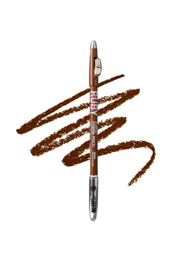 Ruby Kisses GoBrow Eyebrow Pencil, Sharpenable, Longwear, Long Lasting Eyebrow Wooden Pencil for Natural-Looking Brows 3 PACK (Chocolate Brown)