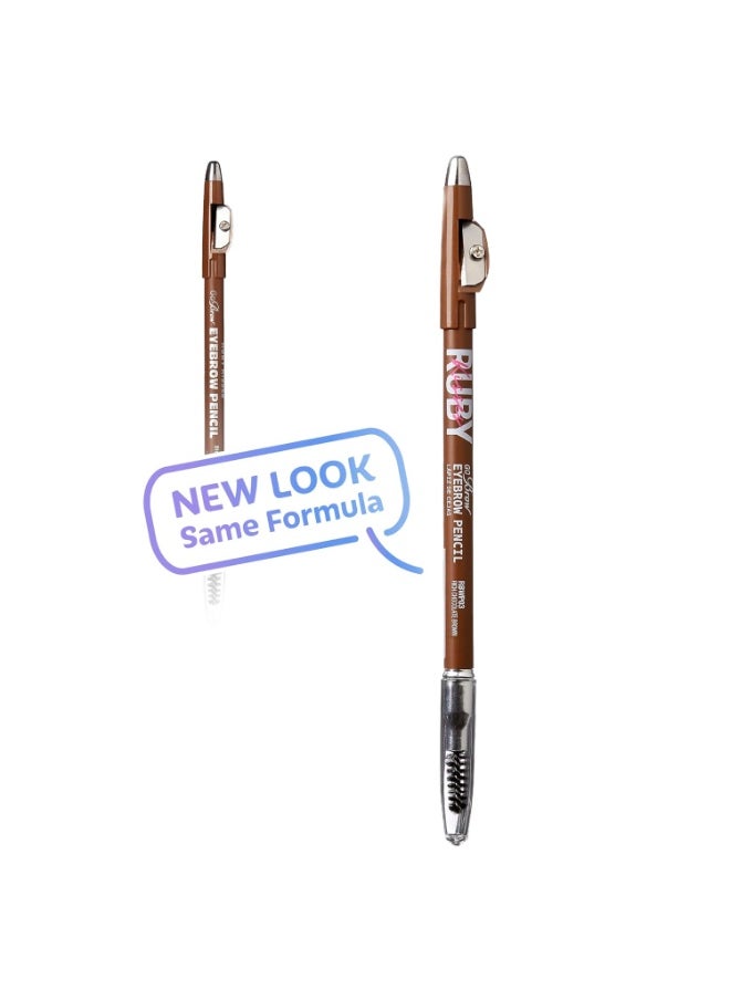 Ruby Kisses GoBrow Eyebrow Pencil, Sharpenable, Longwear, Long Lasting Eyebrow Wooden Pencil for Natural-Looking Brows 3 PACK (Chocolate Brown)