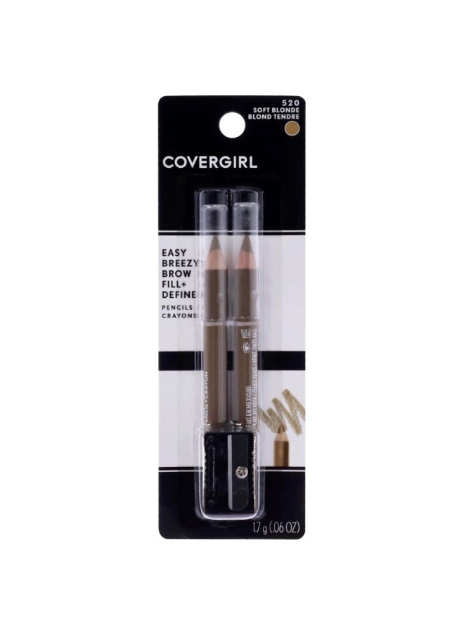 COVERGIRL - Easy Breezy Brow Fill + Define Brow Pencil, Sharpener Included, Long-Lasting, Deeply Pigmented, Blendable Formula, 100% Cruelty-Free