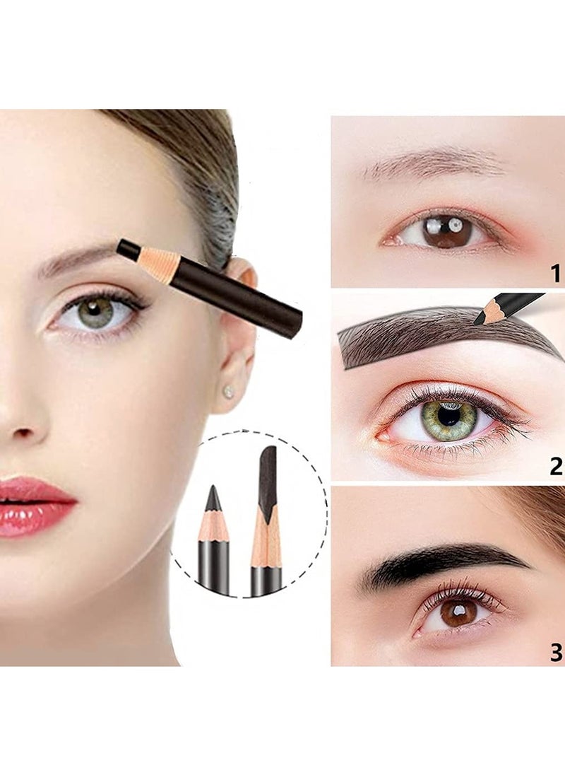 Go Ho 12 PCS Black Eyebrow Eyeliner Pencils,Sweatproof Eyebrow Pencil,Long-lasting Nice Color Eye Brow Gel Pen Makeup Brow Tint Sticksï¼ˆBlackï¼‰