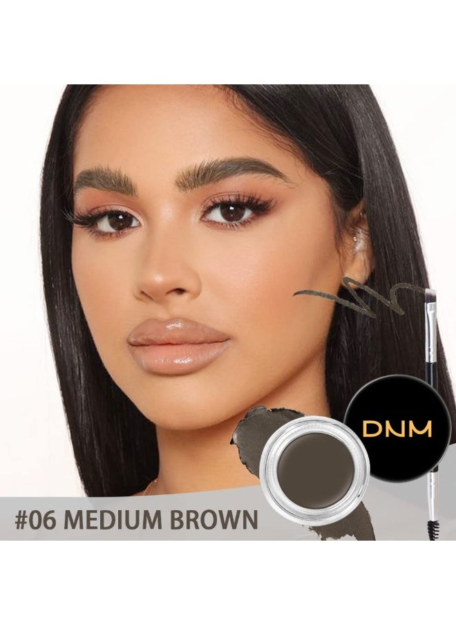 evpct 2Pc Eyebrows Gel Brow Pomade Set with Dual-ended Brush Long lasting Waterproof pintura lapiz maquillaje pomada para delineador gel de cejas perfectas kit Eyebrow Powder Pencil Paste,MEDIUM BROWN