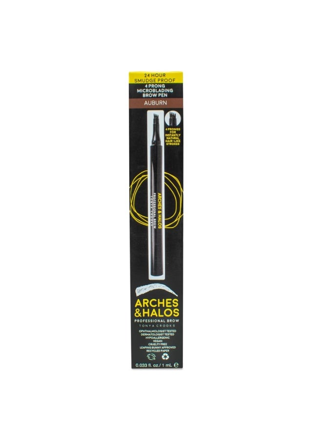 Arches & Halos Microblading Brow Shaping Pen - Fuller, More Defined Brow - Long-lasting, Smudge Resistant, Rich Color - Vegan and Cruelty Free Makeup - Auburn - 1 ml