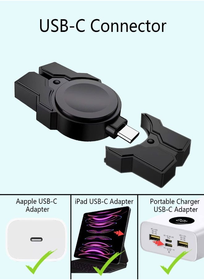 Portable USB-C Charger for Apple Watch, Fast Magnetic Wireless Charging, Travel Car Charger Compatible with Apple Watch Ultra 8/7/SE/6/5/4/3/2