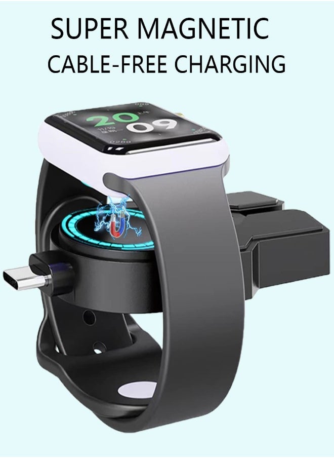 Portable USB-C Charger for Apple Watch, Fast Magnetic Wireless Charging, Travel Car Charger Compatible with Apple Watch Ultra 8/7/SE/6/5/4/3/2