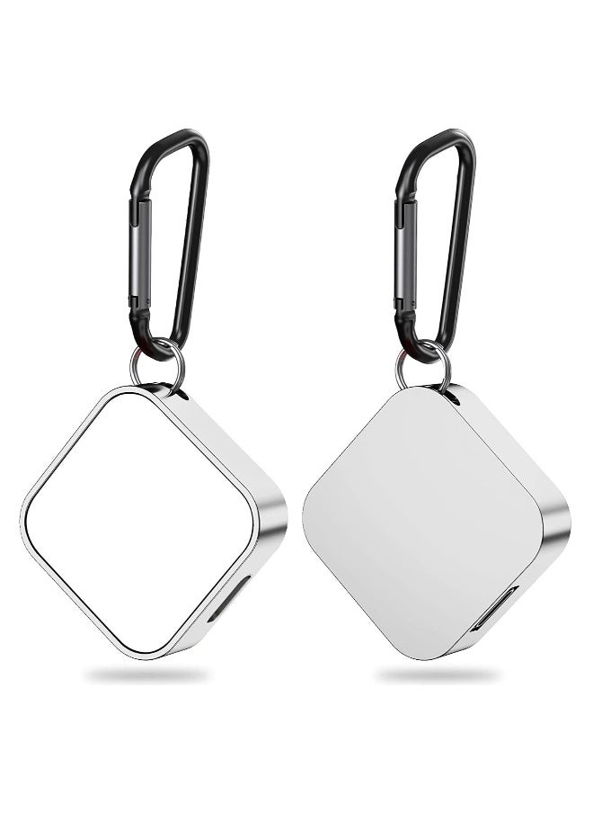 Magnetic Wireless Charger for Apple Watch Series 7/6/5/4/3/2/1/SE, Dual Port Mini Charger with USB Adapter, Fast Charging Keychain for Travel (Silver)