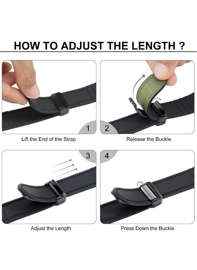 Genuine Leather Watch Band for Apple Watch Ultra and Series 7/8/9, 49mm/45mm/44mm/42mm, Stylish Green Strap with Magnetic Buckle