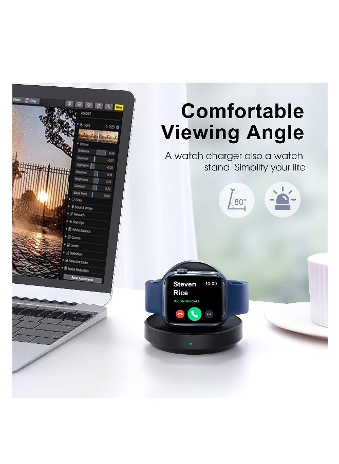 Watch Charger Stand for Apple, Portable Magnetic Charging Dock for iWatch, Wireless Charging Station with Apple Watch Series 7 SE 6 5 4 3 2, Support Nightstand Mode