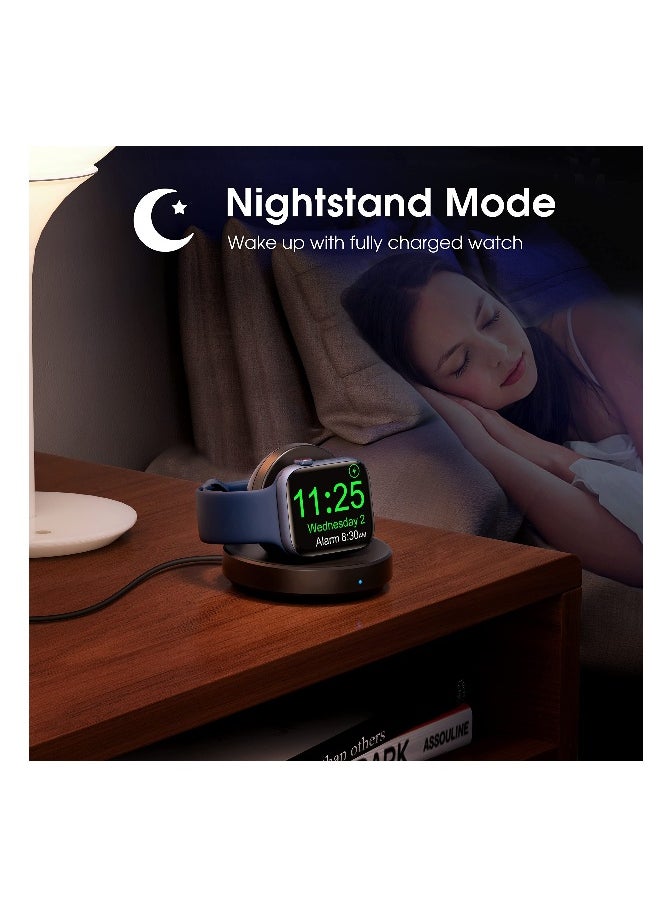 Watch Charger Stand for Apple, Portable Magnetic Charging Dock for iWatch, Wireless Charging Station with Apple Watch Series 7 SE 6 5 4 3 2, Support Nightstand Mode