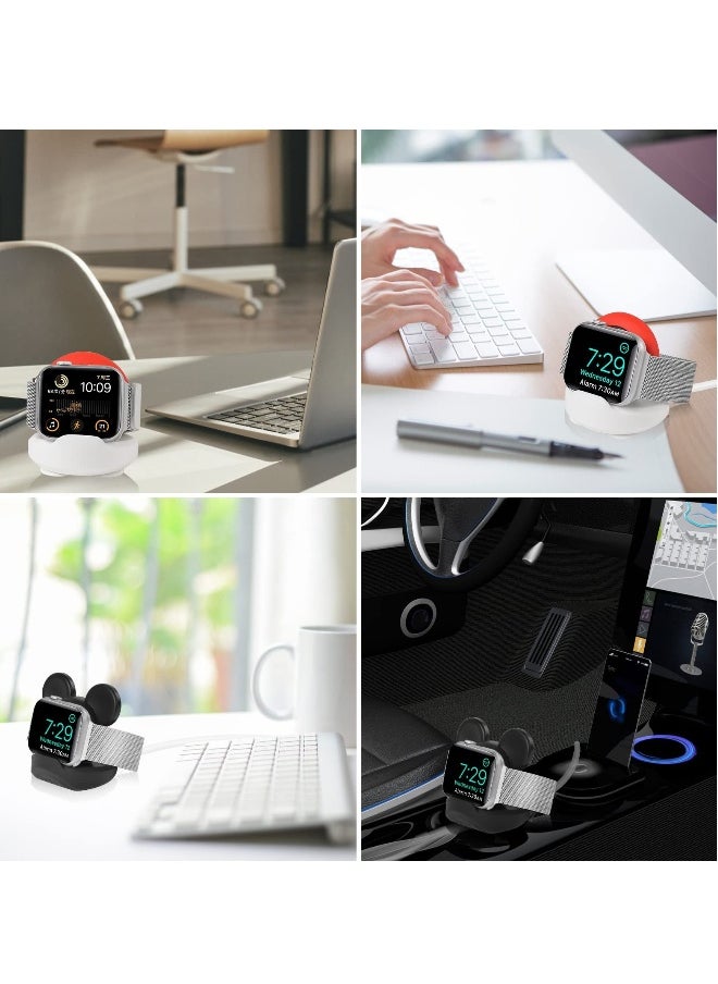 Charger Stand for Apple Watch, Silicone Non-slip Dock, Wireless Fast Watch Charger Stand with Charging Cable, Charging Station Dock Holder Compatible with Apple Series Ultra/Se/8/7/6/5/4/3/2/1