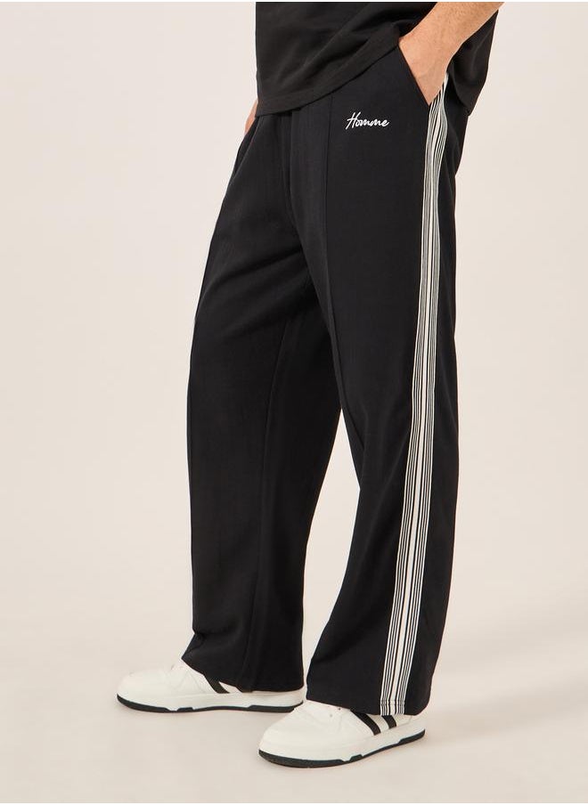 Wide Pintuck Open Hem Oversized Joggers