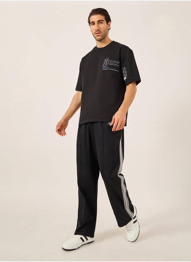 Wide Pintuck Open Hem Oversized Joggers