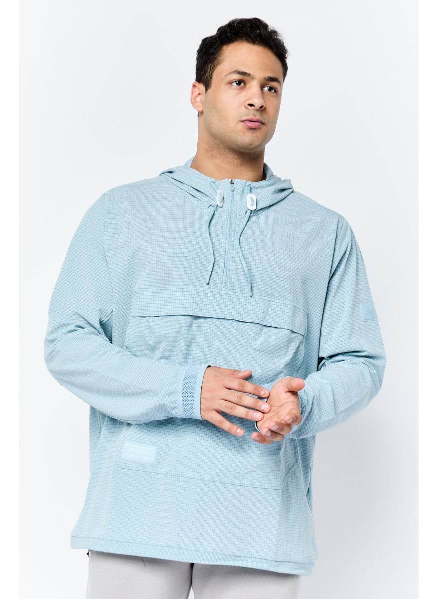 Men Sportswear Fit Long Sleeve Half-Zip Outdoor Jacket, Magic Grey