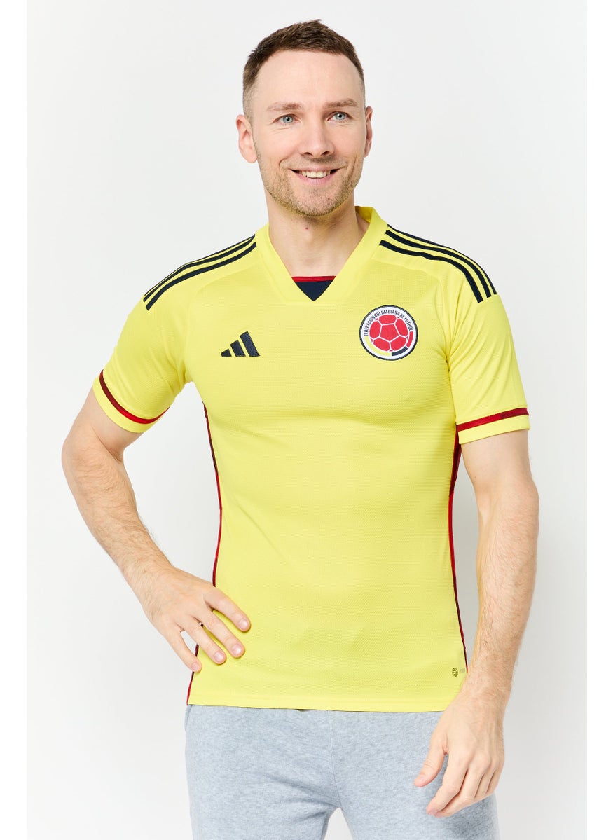 Men Sportswear Fit Short Sleeve Football Jersey, Yellow