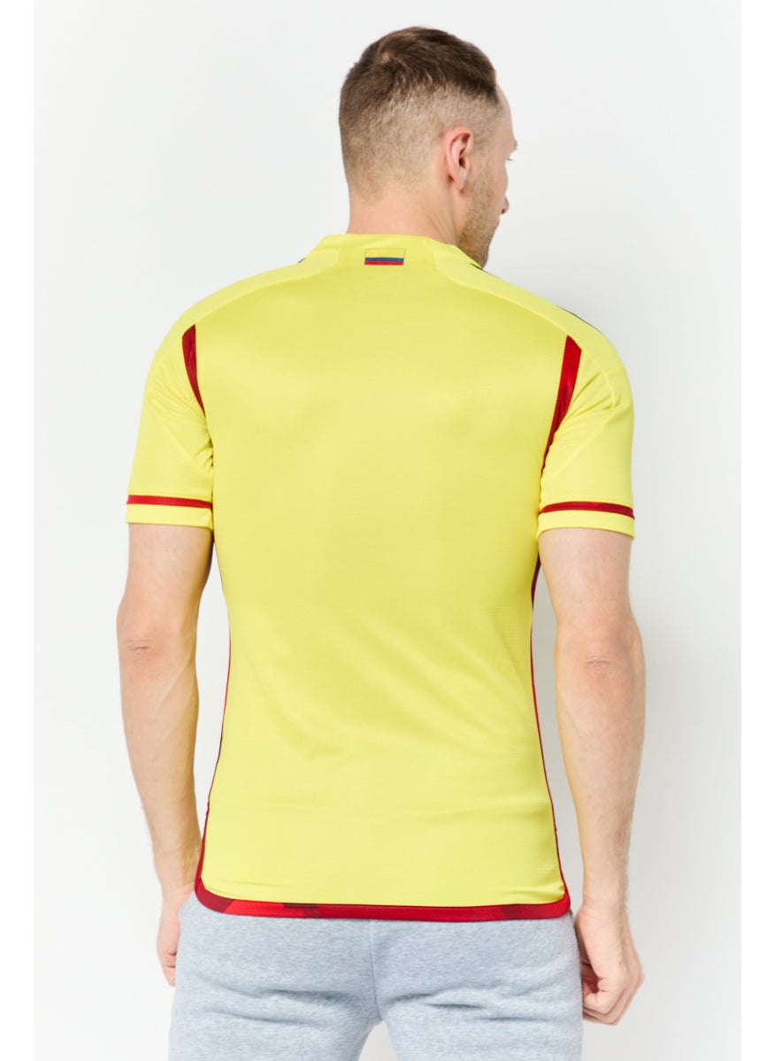 Men Sportswear Fit Short Sleeve Football Jersey, Yellow