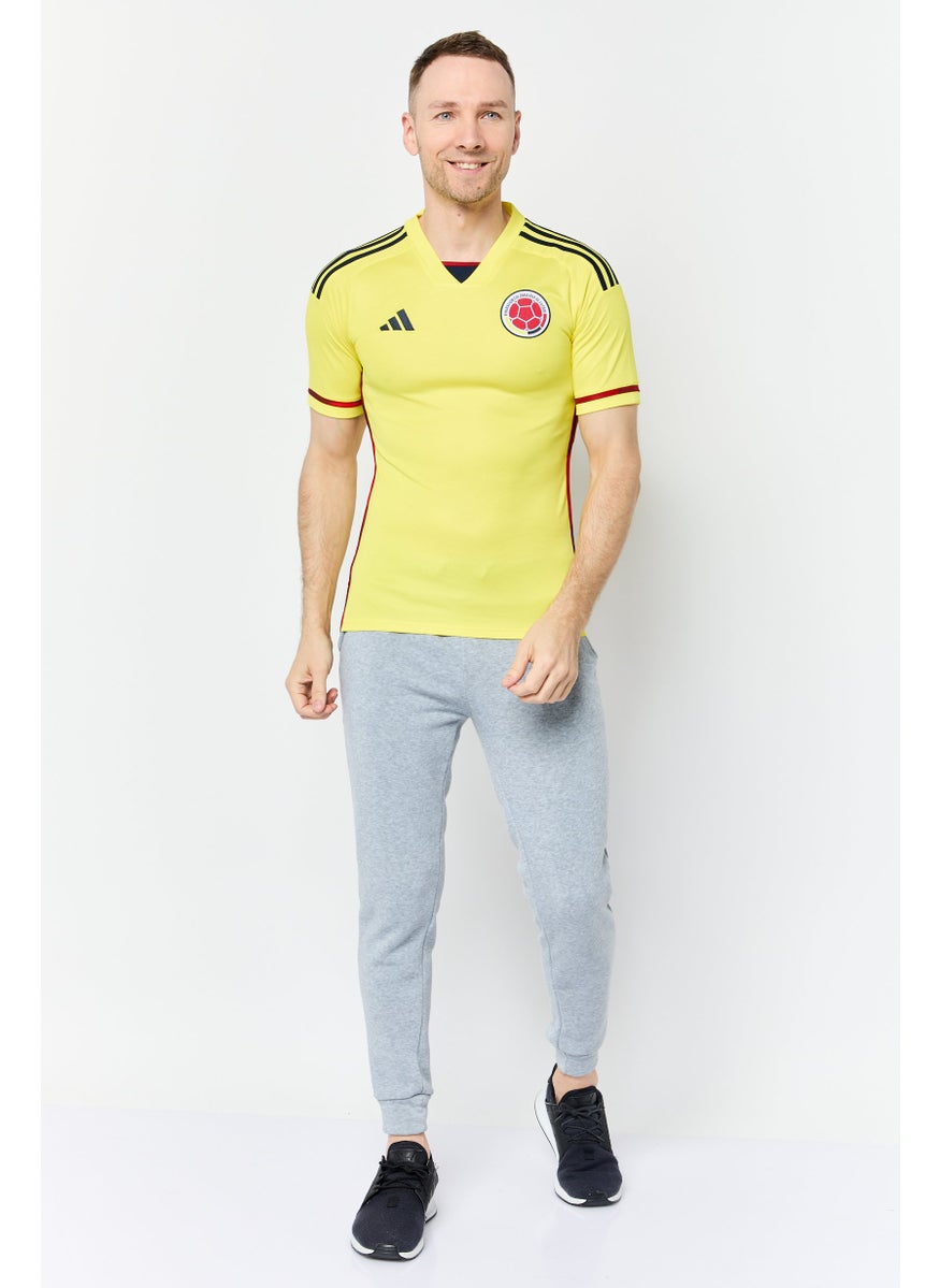 Men Sportswear Fit Short Sleeve Football Jersey, Yellow