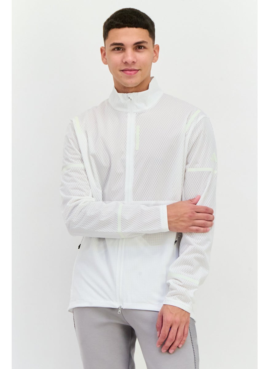 Men Sportswear Fit Long Sleeves Training Jacket, White