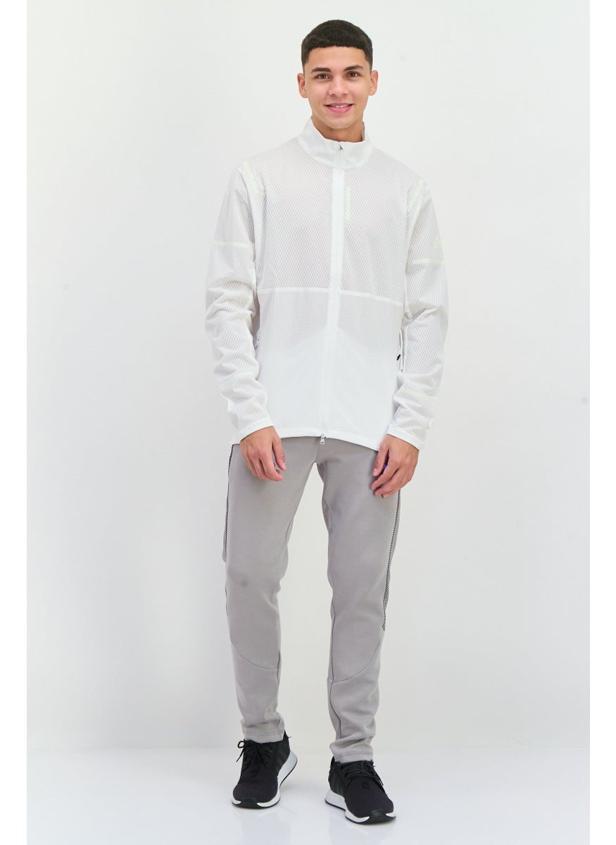 Men Sportswear Fit Long Sleeves Training Jacket, White