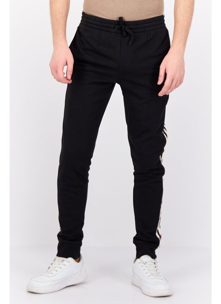 Men Sportswear Fit Brand Logo Outdoor Sweatpants, Black