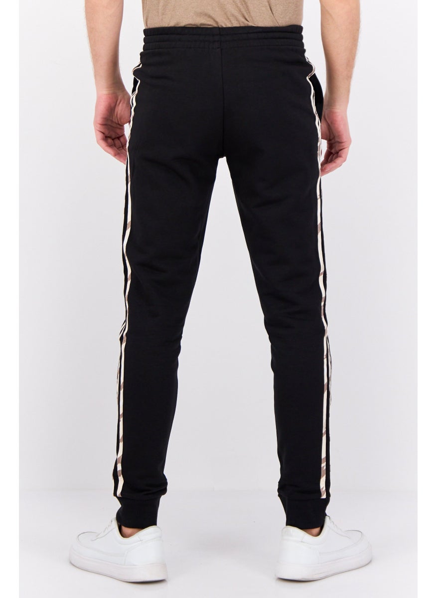 Men Sportswear Fit Brand Logo Outdoor Sweatpants, Black