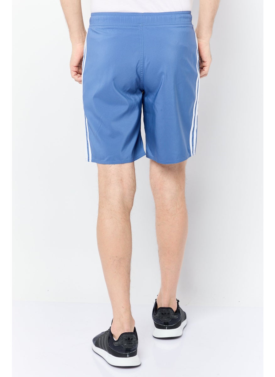 Men Sportswear Fit Brand Logo Board Shorts, Slate Blue